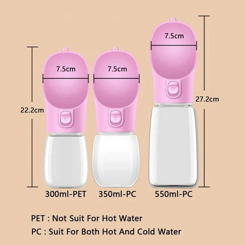 Portable Dog Water Bottle with Drinking Bowl – Leakproof for Walks & Hikes