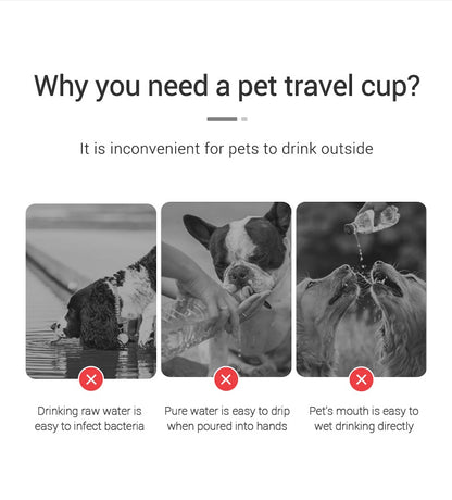 Portable Dog Water Bottle with Drinking Bowl – Leakproof for Walks & Hikes