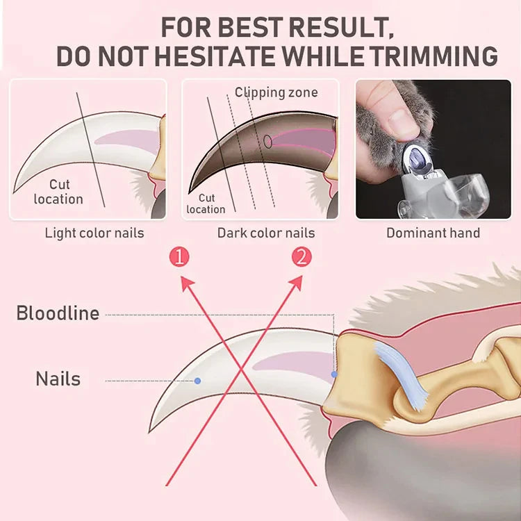Professional Pet Nail Clipper with LED Light – Safe & Precise