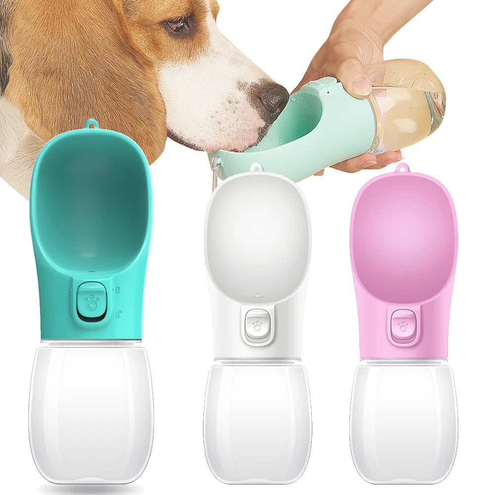 Portable Dog Water Bottle with Drinking Bowl – Leakproof for Walks & Hikes