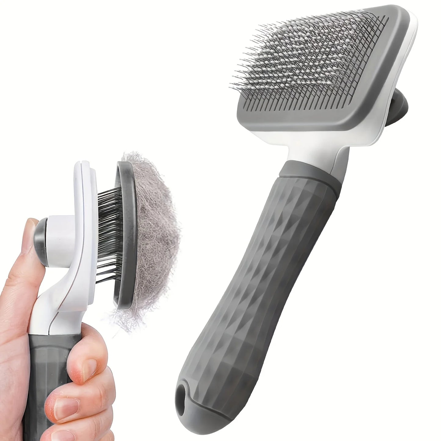 Self-Cleaning Pet Grooming Brush – One-Click Hair Removal