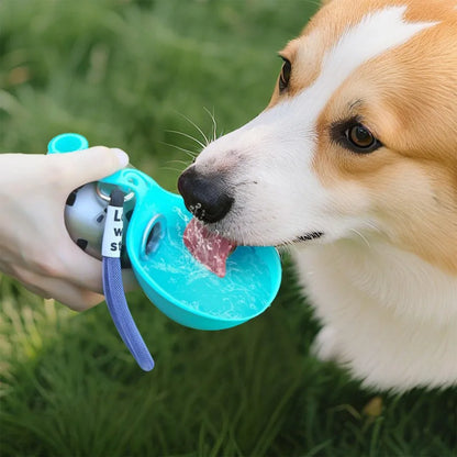 Stainless Steel Dog Water Bottle with Silicone Bowl – 285ml Leakproof