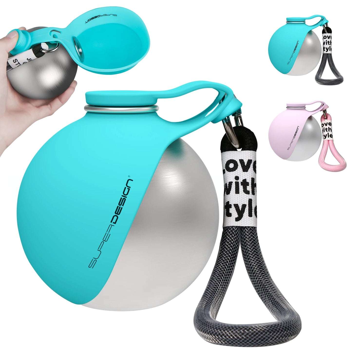 2-in-1 Stainless Steel Dog Travel Water Bottle