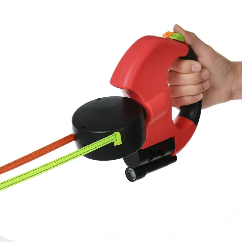 Retractable Dual Dog Leash with LED Light – Reflective & Tangle-Free