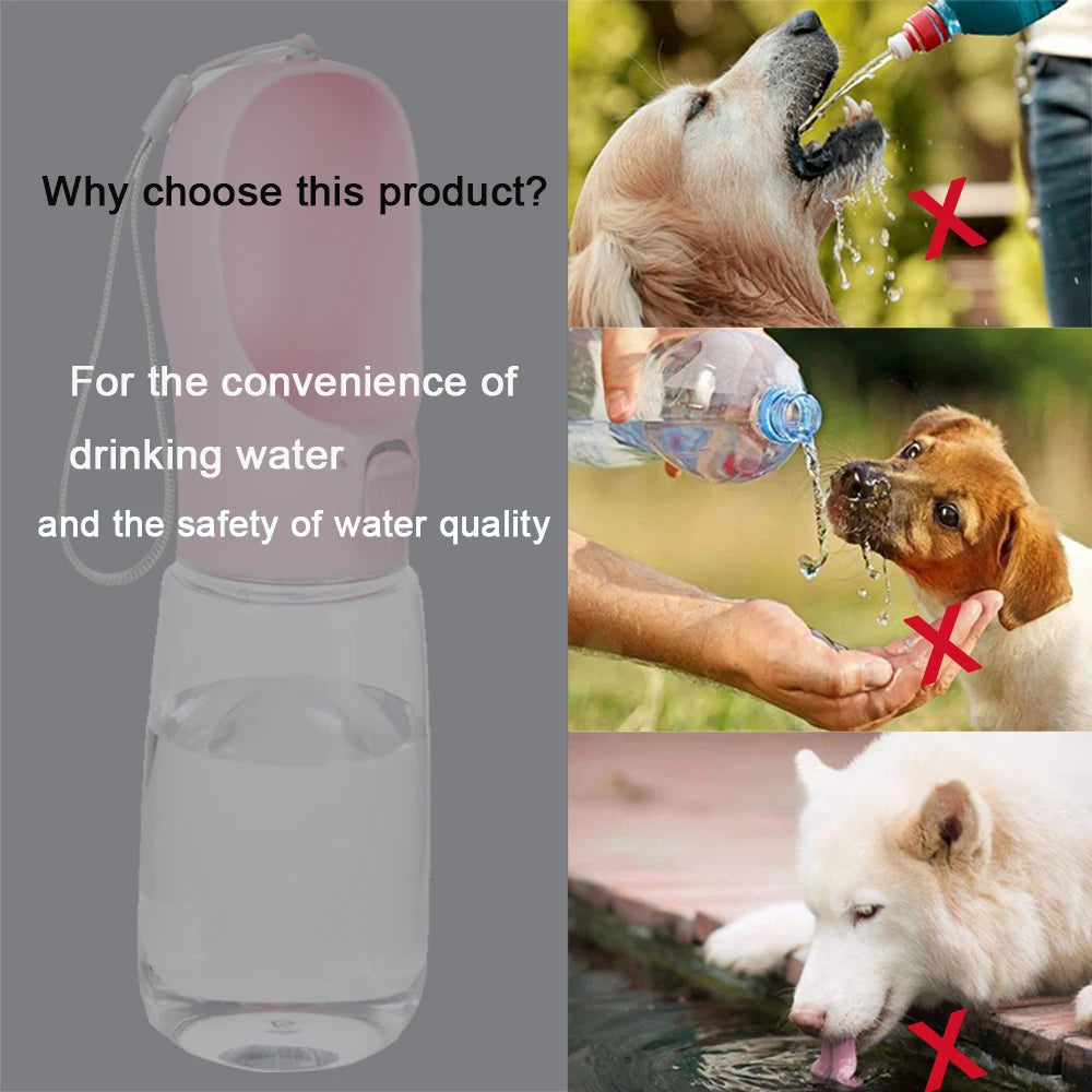 Portable Dog Water Bottle with Drinking Bowl – Leakproof