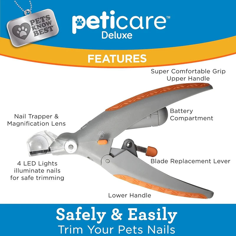 Pet Nail Clipper with LED Light & Grinder