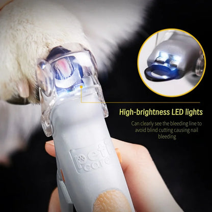 Pet Nail Clipper with LED Light & Grinder