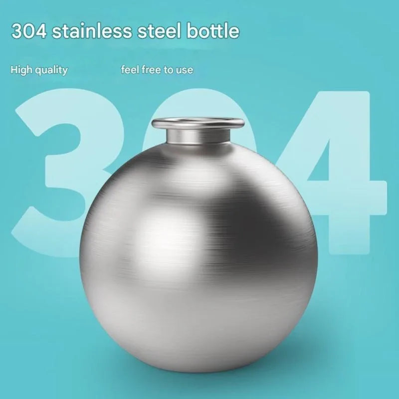 Stainless Steel Dog Water Bottle with Silicone Bowl – 285ml Leakproof