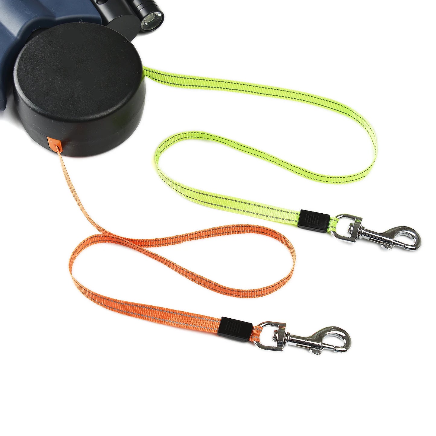 Retractable Dual Dog Leash with LED Light – Reflective & Tangle-Free