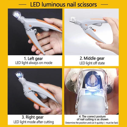 Professional Pet Nail Clipper with LED Light – Safe & Precise