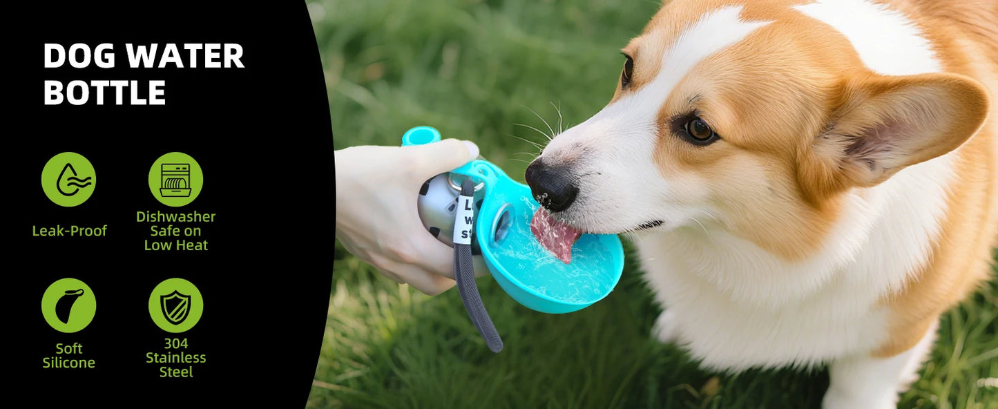 2-in-1 Stainless Steel Dog Travel Water Bottle