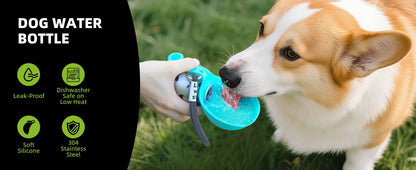 2-in-1 Stainless Steel Dog Travel Water Bottle