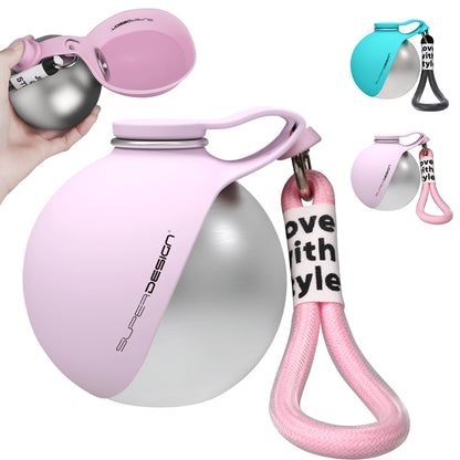 2-in-1 Stainless Steel Dog Travel Water Bottle