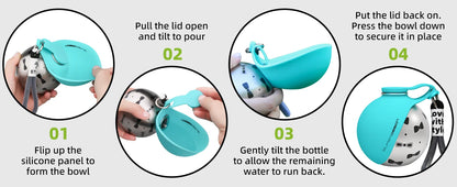 2-in-1 Stainless Steel Dog Travel Water Bottle