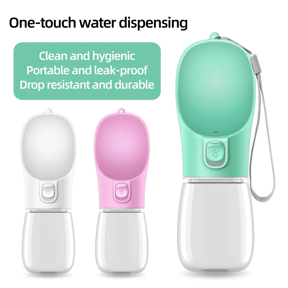 Portable Dog Water Bottle with Drinking Bowl – Leakproof