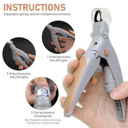 Professional Pet Nail Clipper with LED Light – Safe & Precise